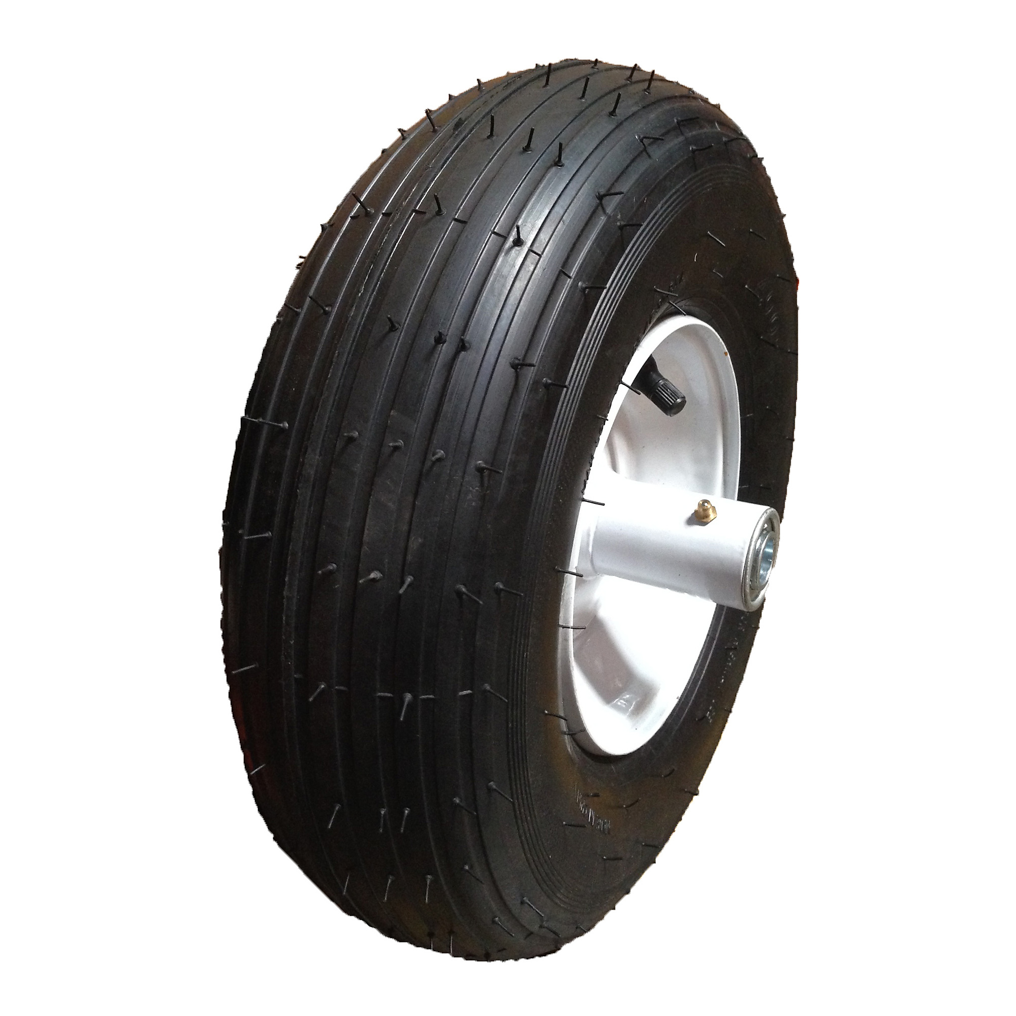 HI-RUN, Wheelbarrow Tire Assembly, Rib, 5/8in. bearings, Tire Size 4.00-6 Load Range Rating B, Model# CT1005